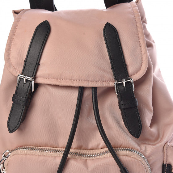 BURBERRY
Nylon Logo Print Medium Rucksack Backpack Rose Beige