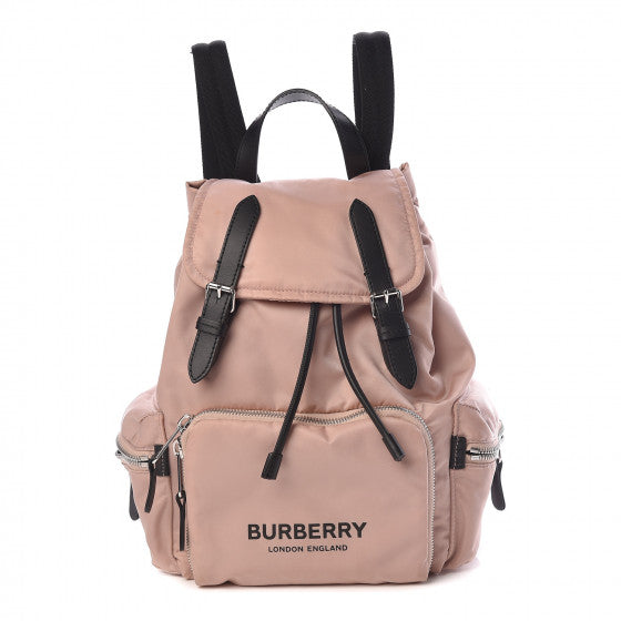 BURBERRY
Nylon Logo Print Medium Rucksack Backpack Rose Beige