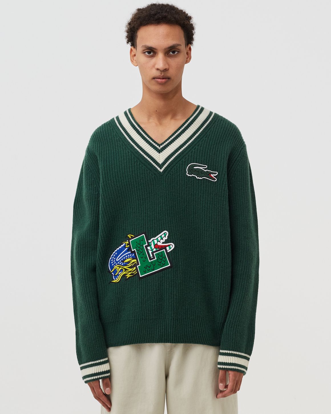 LACOSTE
Comic Logo patch sweater