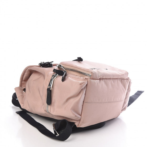 BURBERRY 
Nylon Logo Print Medium Rucksack Backpack Rose Beige