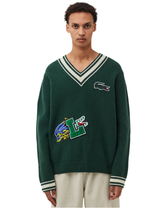 LACOSTE
Comic Logo patch sweater